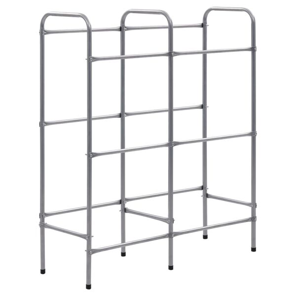 vidaXL Storage Shelf for 6 Crates Silver 96x33x116 cm Steel