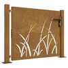 vidaXL Garden Gate 100x75 cm Corten Steel Grass Design