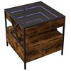 vidaXL Coffee Table with Infinity LED Smoked Oak 50x50x51 cm