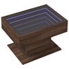 vidaXL Coffee Table with LED Brown Oak 70x50x45 cm Engineered Wood