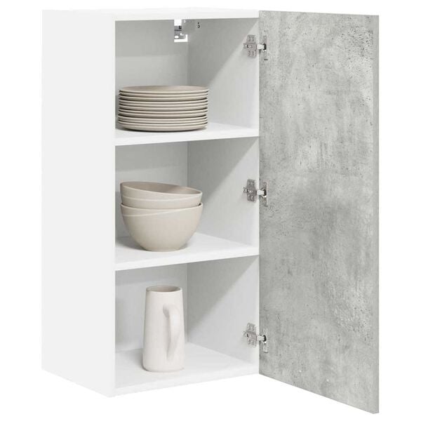 vidaXL Hanging Cabinet Concrete Grey and White 40 x 31 x 80 cm
