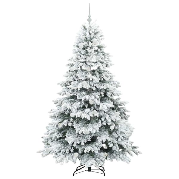 vidaXL Artificial Christmas Tree with 300 LEDs White 210 cm PE and PVC