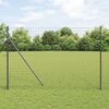 vidaXL Fence with Post Grey 1.6 x 10 m Steel and PVC
