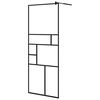 vidaXL Walk-in Shower Wall with Shelf Black 80x195 cm ESG Glass&Aluminium