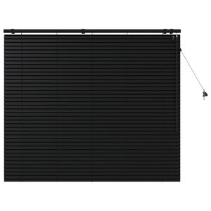 vidaXL Venetian Blind Black 125 x 130 cm 35 mm Solid Paulownia Wood