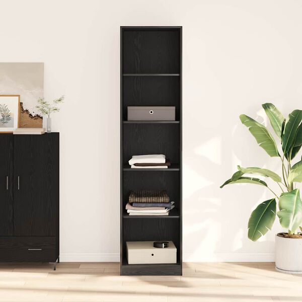 vidaXL Wardrobe with Shelf Black Oak 50 x 50 x 200 cm Engineered Wood