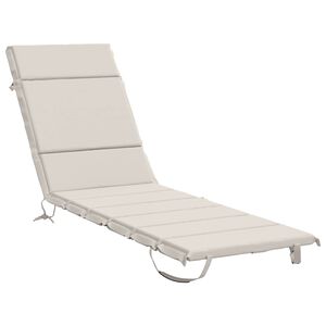 vidaXL Sunlounger Cushion GEMERT 100% Polyester White 200 x 50 x 3 cm
