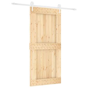 vidaXL Sliding Door 95 x 210 cm Solid Pine Wood (Untreated)