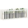 vidaXL Garden Raised Bed with Fence Design White 200x50x70 cm Solid Wood Pine