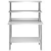 vidaXL Kitchen Work Table with Overshelf 120x60x150 cm Stainless Steel
