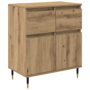 vidaXL Sideboard Artisan Oak 60 x 35 x 70 cm Engineered Wood and Iron