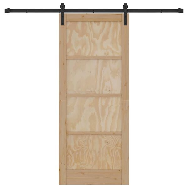 vidaXL Sliding Door Brown 83 x 202 cm Solid Pine Wood
