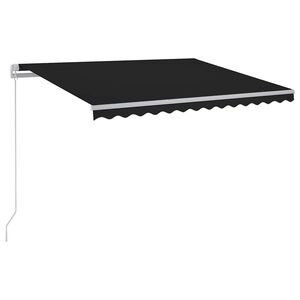 vidaXL Manual Retractable Awning with LED 300x250 cm Anthracite (313199+46839)
