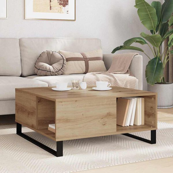 vidaXL Coffee Table Artisan Oak 80 x 80 x 36.5 cm Engineered Wood