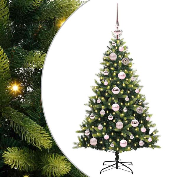 vidaXL Artificial Hinged Christmas Tree 150 LEDs Green 120 cm