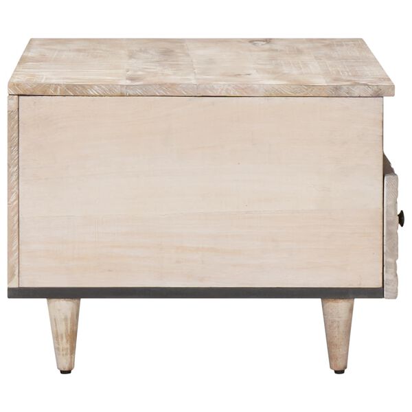 vidaXL Coffee Table with Drawer White 80 x 54 x 40 cm Solid Mango Wood