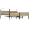 vidaXL Metal Bed Frame without Mattress Smoked Oak 150x200 cm King Size