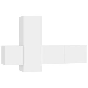 vidaXL 3 Piece TV Cabinet Set White Engineered Wood