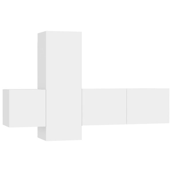 vidaXL 3 Piece TV Cabinet Set White Engineered Wood