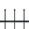 vidaXL Garden Fence with Spear Top Steel 1603.5x80 cm Black