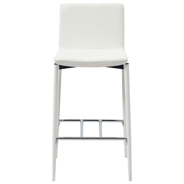 vidaXL Bar Stools 2 pcs White Faux Leather