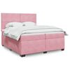 vidaXL Box Spring Bed with Mattress Pink 200x200 cm Velvet