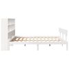 vidaXL Bookcase Bed without Mattress White 180x200 cm Super King Solid Wood Pine