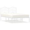 vidaXL Metal Bed Frame without Mattress with Headboard White 120x200cm