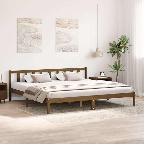 vidaXL Bed Frame without Mattress Honey Brown Solid Wood 200x200 cm