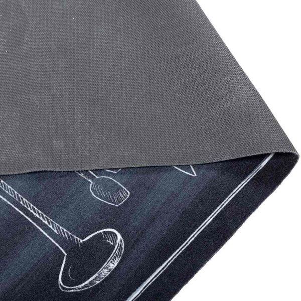 vidaXL Kitchen Rug Black 300 x 60 cm Velvet