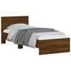 vidaXL Bed Frame without Mattress with Headboard Brown Oak 90x200 cm