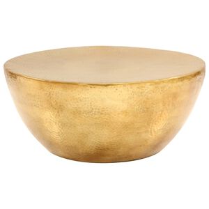 vidaXL Coffee Table | Brass | Hammered Aluminium | Medium | Decorative Inlays