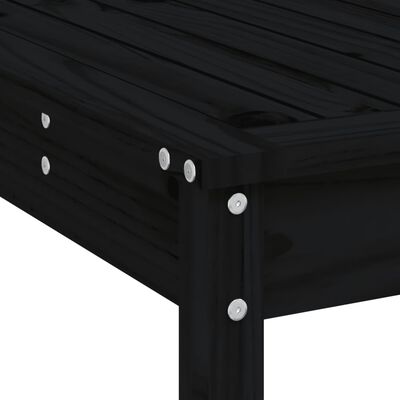 vidaXL 9 Piece Garden Bar Set Black Solid Wood Pine
