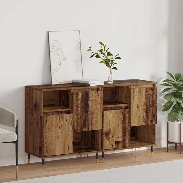 vidaXL Sideboards 2 pcs Old wood 120 x 35 x 70 cm Engineered wood
