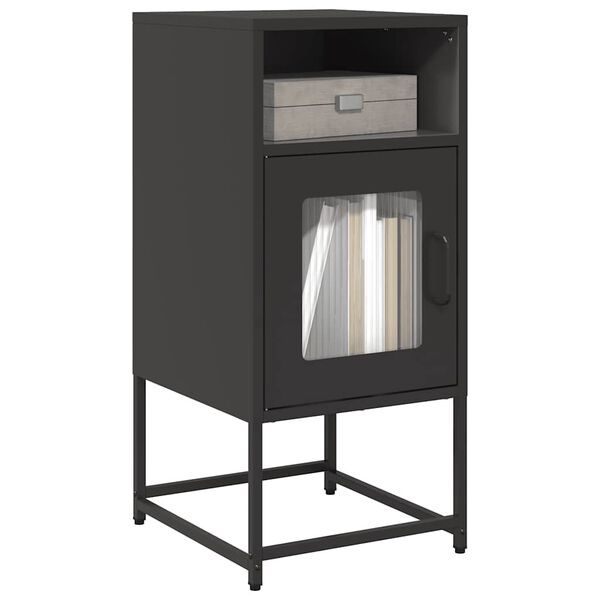 vidaXL Bedside Cabinet Black 36x39x78 cm Cold-rolled Steel