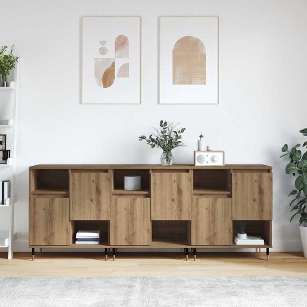 vidaXL Sideboards 3 pcs Artisan oak 180 x 35 x 70 cm Engineered wood