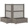 vidaXL Big Planter with Trellis 2 pcs Grey 143 x 143 x 133.5 cm PP