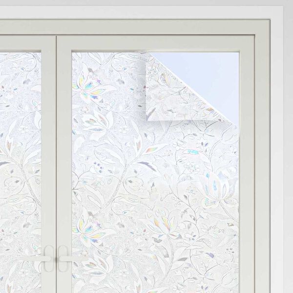 vidaXL Static Window Film Flowers Pattern 90 x 500 cm PVC