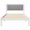 vidaXL Bed Frame with Upholstered Headboard Light Grey 100 x 200 cm