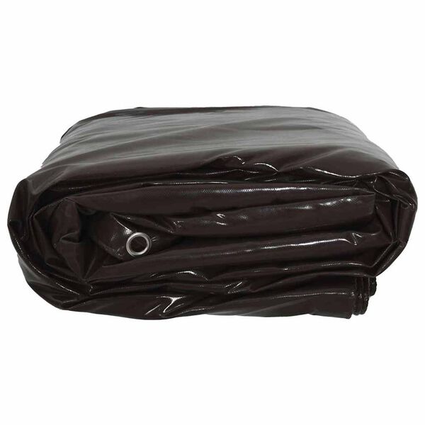 vidaXL Tarpaulin 650g / m&sup2; Brown 2 x 3 m Canvas with PVC Coating