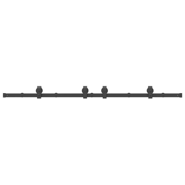 vidaXL Sliding Door Hardware Kit 183 cm Steel Black