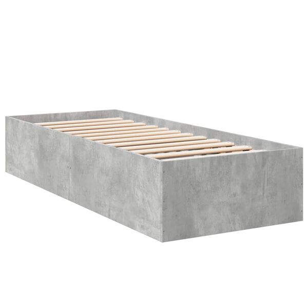vidaXL Bed Frame without Mattress Concrete Grey 100x200 cm