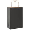 vidaXL Paper Bags 50 pcs with Handles Black 21x11x31 cm
