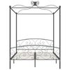 vidaXL Canopy Bed Frame without Mattress Grey Metal 160x200 cm