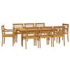 vidaXL 9 Piece Garden Dining Set Solid Wood Teak