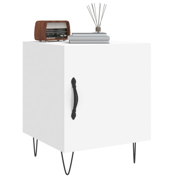 vidaXL Bedside Cabinet White 40x40x50 cm Engineered Wood