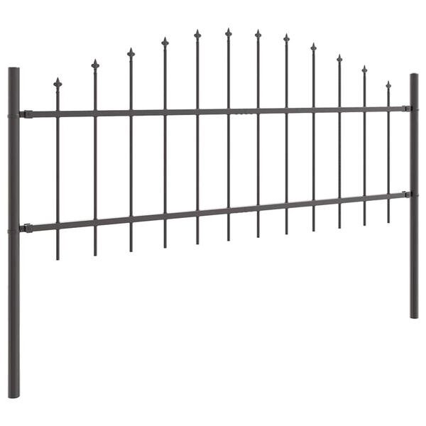 vidaXL Garden Fence Grey 170 x 115 cm Powder-Coated Steel