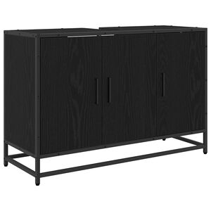 vidaXL Bathroom Cabinet Black Oak 90 x 33 x 60 cm Engineered Wood