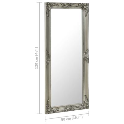 vidaXL Wall Mirror Baroque Style 50x120 cm Silver
