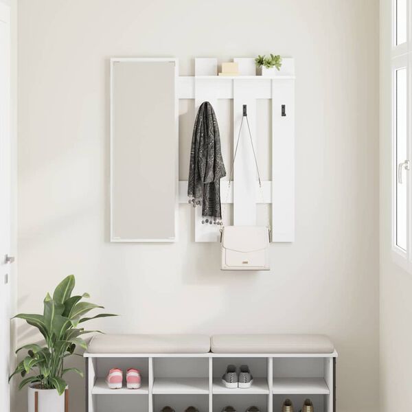 vidaXL Wall-Mounted Coat Rack White 100 x 10 x 100 cm Engineered wood